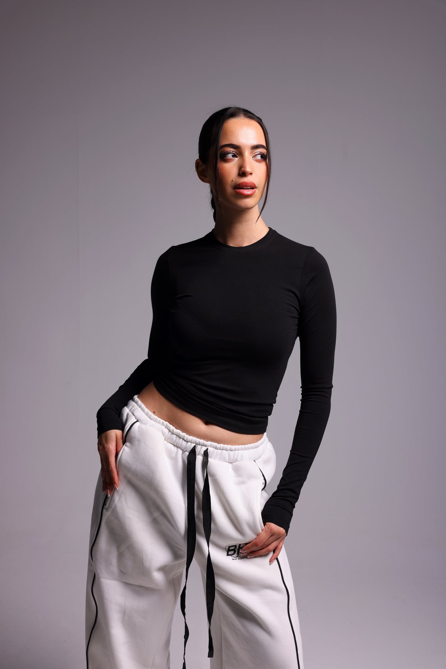 BLACK LONG SLEEVE TOP