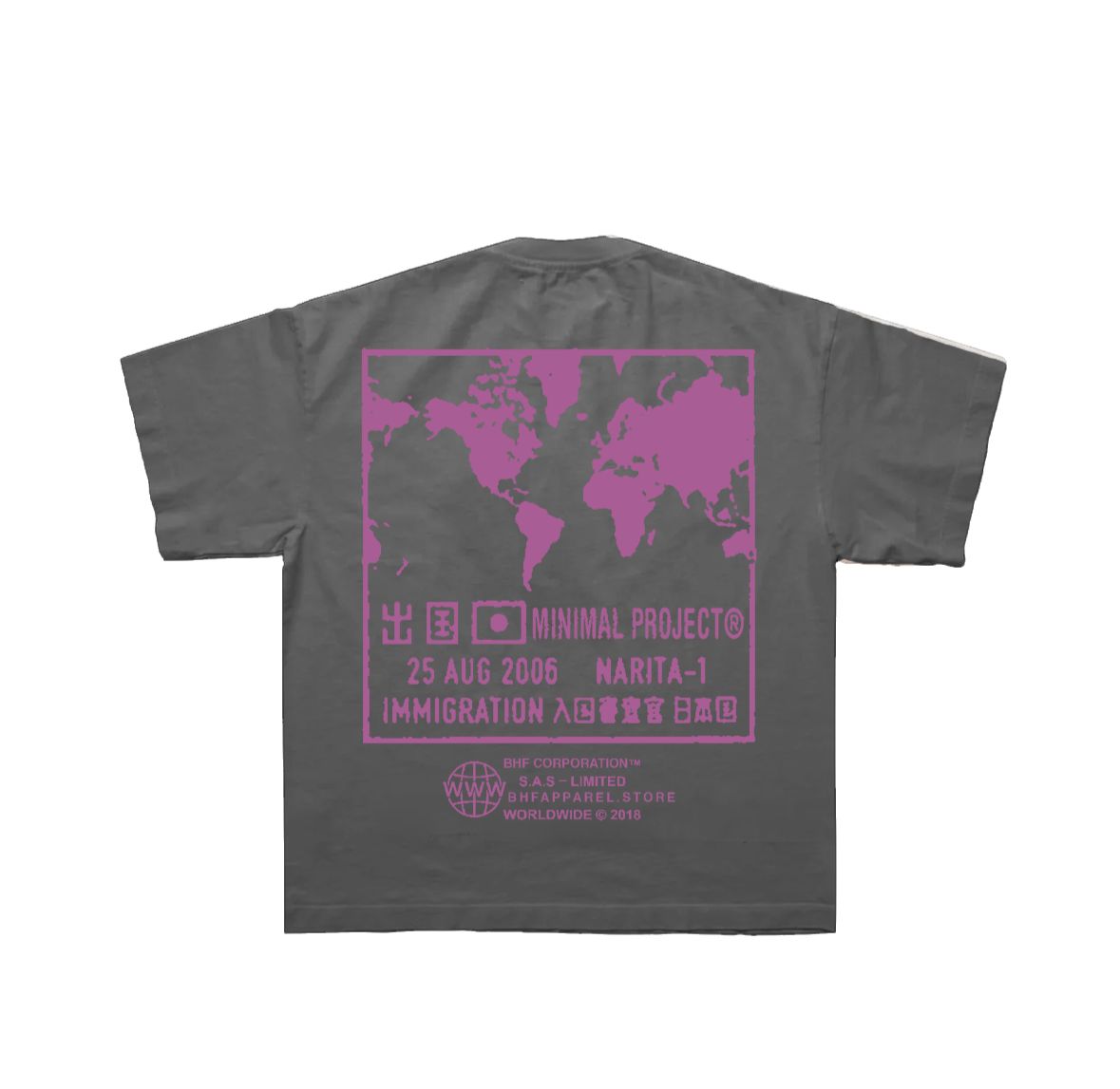 DARK GREY MAP TEE